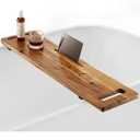 Tinamo Acacia Bathtub Caddy Tray Table | 39 x 9.75 x 2.5 Inch Large Bath Tub Tray Wooden | Anti-Tipping, Sustainable Tub Tray for Bathtub | Bathtub Accessories Holders for Bathtub (Acacia, 39x9.75)