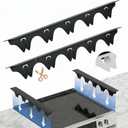 Silicone Stove Gap Covers with Stainless Steel, Oven Gap Filler Seals Gaps Between Stovetop and Counter, Stove Gap Guards Range Trim Kit, Easy to Clean Stove Gap Guard (Black 2 Pack,25")