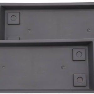 The HC Companies 23.5 Inch Venetian Rectangular Plant Saucer - Indoor Outdoor Plastic Plant Trays for Pots - 23.5"x7.5"x1.3" Warm Gray (2 Pack)