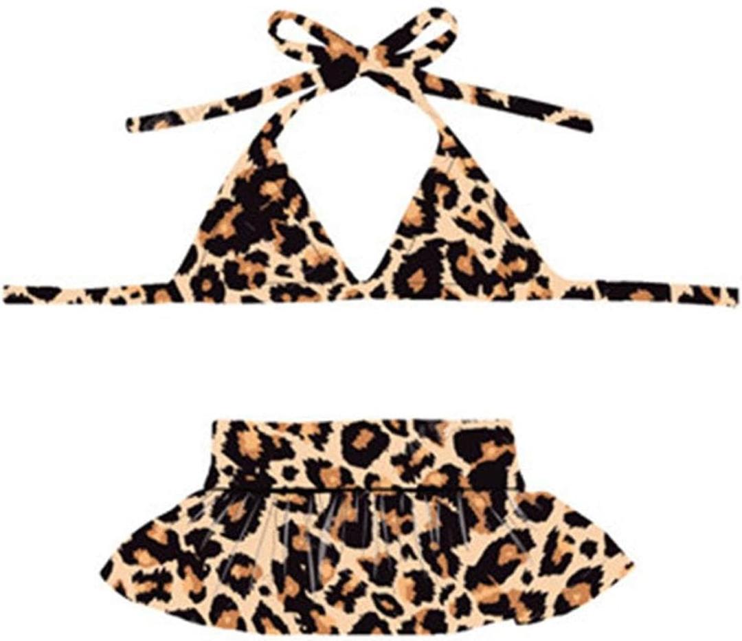 Dog Bikini Swimsuit Summer Puppy Bathing Dress Beach Clothes Cat Costume for Puppy Dog Cat (L, Brown Leopard)