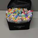 Caliart Alcohol Markers Brush Tip - 121 Colors Dual Tip Artists Coloring Markers Set Brush & Fine, with Case Permanent Alcohol Based Colored Sketch Pens, Art Supplies Gifts for Adults Drawing