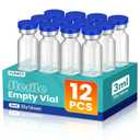 3ml Sterile Vials with Self Healing Injection Port and Sealing Cap, Glass Sterile Vials for Injections 12 PackEmpty Vial, No Liquid