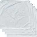 Kingnex 4 Pack Striped Feather Proof Pillow Protectors 16x16 Waterproof Pillow Covers for Square Throw Pillow 16x16 (White)