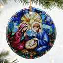 Christian Gifts: Nativity Scene Ornament | Christmas Ornaments (Holy Family Christmas Decor), Christian Holiday Decor, Religious Gifts, Baptism Gift & Xmas Gift