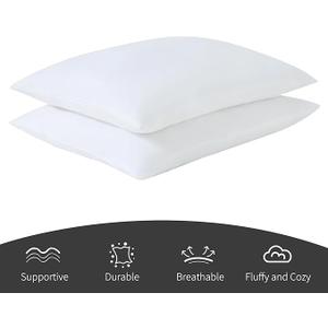 CULVE Bed Pillows King Size Set of 1 20x36 Flat Pillows for Sleeping Thin, Medium Support Soft Down Alternative Filling for Side Stomach Back Sleeper