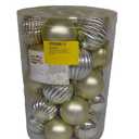 Sibosen Christmas Ball Ornaments, 34 Count Pre-Strung Xmas Balls, Shatterproof Barrel Packed Balls for Holiday Party Wreath Tabletop Tree Decorations, 3.15 Inch, Ivory