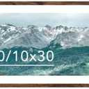 QOTIB Wood 13.5x40 Picture Frame with 10x30 Mat, Display 10x30 with Mat or 13.5x40 Without Mat, Wood 13.5 by 40 Photo Frame, 13.5 x 40 Frame for Wall Hanging Display, Deep Brown