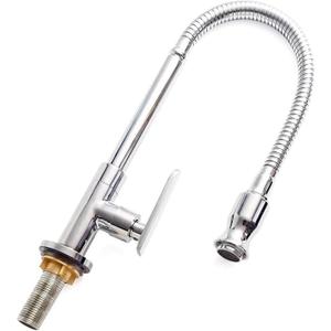Inchant Single Lever Flexible Pull Out Kitchen Water Tap Sink Faucet Single-Tube Cold Water Basin Taps Vanity Vessel Faucets Deck Mount Chrome Finish