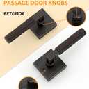 Asidrama 4 Pack Oil Rubbed Bronze Privacy Door Handles, Door Lever with Door Knobs Indoor for Bedroom or Bathroom, Heavy Duty Door Handles Interior with Locks for Left Right Sided Doors