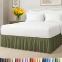 Bedskirt Full Size Ruffle - 18 inch Drop Dust Ruffle Bed Skirt with Platform - Soft, Easy Fit, Premium Hotel Quality - Wrinkle, Fade & Shrink Resistant - for Women, Men, Kids and Teens - Sage Green