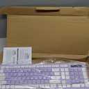 Wireless Keyboard and Mouse Combo, Full-Sized Wireless Keyboard and Adjustable DPI Mouse, 2.4GHz USB Receiver, Silent Keyboard and Mouse for PC, Windows, MAC, Desktop, Laptop(Purple)