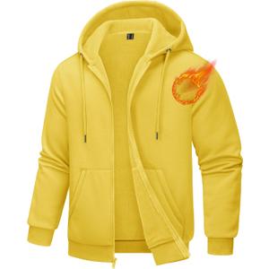 TACVASEN Mens Zip Up Hoodie Fleece Lined Hoodie Jacket Men Full Zip Sweatshirts Outdoor Thermal Athletic Hoodies (XL)