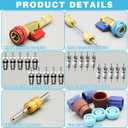 31Pcs R134A Valve Core Quick Remover Installer Tool Set, High Low Pressure AC Valve Core Removal Tool with R134A Valve Core AC Service Port Cap Valve Stem Kit for Refrigerant Air Conditioner System