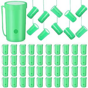 Jenaai 50 Pcs Mini Air Horn 3 Inch Noisemakers for Sporting Events Fun Stadium Loud Noise Maker Blow Horn Noise Whistle with Lanyard for Birthday Party Celebrations Goodie Bag(Green)