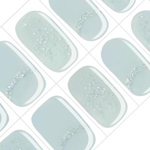 GelMala Semi Cured Gel Nail Strips Blue, Long-Lasting, Easy to Apply&Remove Nail Stickers Semi Cured,Easy for begginners (Aqua de Vida)