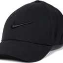 Nike Unisex Adult Dri-Fit Club Structured Swoosh Cap Hat | Men's and Women's (Small-Medium, Black/Black)