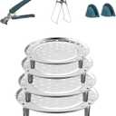 4-Pack Stainless Steel Steaming Racks, 4 SizesUniversal Steamer Insert & Canning Rack for Tamale Pot & Stock Pots, Fits 7.6 to 10.23 Inch Diameter Pressure Cooker Cooking