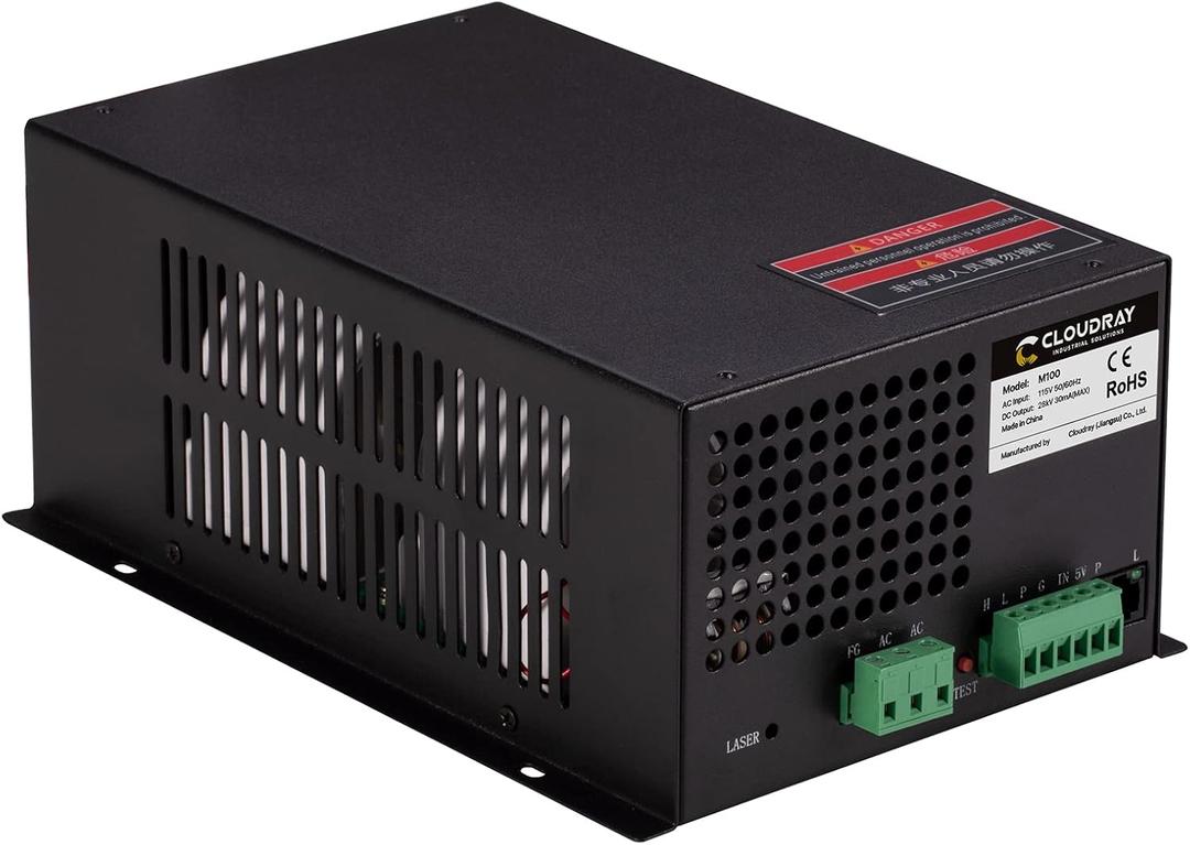 Cloudray 100 Watt Laser Power Supply 110V for 80-100W Laser Tube Laser Engraver Cutter M100(MYJG100 Upgrade)