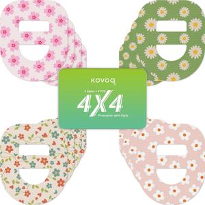 Omnipod 5 Overpatches, 16 Pack Waterproof Sweatproof Pod Pals Omnipod 5 Adhesive Overlay, Pre-Cut Adhesive Patch with Strap for Sensitive Skin, Breathable Reusable Tin (Flower)