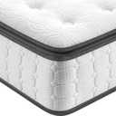 Vesgantti Queen Mattresses, 10 Inch Hybrid Pillow Top Queen Size Mattress in a Box, Memory Foam Pocket Coils Innerspring Mattresses, Fiberglass Free, Pressure Relief, Medium Firm Plush Feel