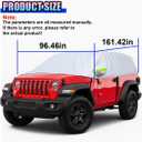 Half Car Cover for SUV, 161.4" Windproof Windshield Cover, Dustproof Auto Sunroof Covers with Reflective Straps, All Season Universal Waterproof Vehicle Window Sun Protector(SUV)
