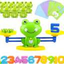 lonfypeng Frog Balance Counting Toys, Cool Math Learning Games for Boys and Girls, Educational Number Preschool Toy, Fun Children's Gift STEM Math Games for Kids Age 3+ (63 PCS)