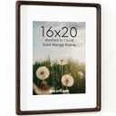 Dreamland 16x20 Picture Frame, USA-Sourced Wenge Wood Photo Frames with HD Tempered Glass, 16 x 20 Wooden Frame Matted to 11 x 14, 16x20 Frames Handcrafted Rounded Corner for Tabletop or Wall Display