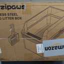 Suzzipaws XL Stainless Steel Sifting Litter Box with Lid for Pine Pellets | 7" Deep High-Sided Non-Stick Stainless Steel Pan with Anti-Leakage and Easy-Clean for Big Cats Using Pellets