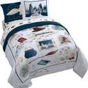 Jay Franco Kids Comforter Set Includes Sheets and Pillow Covers - Soft and Cozy Bed Set for Stylish Room Decor, Dark Grey - Harry Potter, 7 Piece Queen Size Bedding