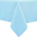 Hiasan 60 X 120 Inch Rectangle Textured Tablecloth - Waterproof Spillproof Antiwrinkle Jacquard Table Cloth for Kitchen and Dining Dinner, Outdoor Picnic, Holiday and Parties, Light Blue