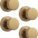 Asidrama 4 Pack Champagne Bronze Privacy Door Knobs with Lock, Door Handles with Champagne Bronze Door Knobs Interior for Bedroom or Bathroom, Heavy Duty Door Lever for Left Right Sided Doors