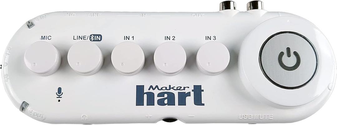 Maker hart Just Combo V 5 Channel Bluetooth Audio Mixer/4 Stereo+Mic IN/Bluetooth IN&OUT/USB Audio OUT/RCA OUT