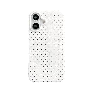 Reoomukk Aesthetic Polka Dot Retro Phone Case for iPhone 16 6.1",Vintage Trendy Unique Simple Pattern Design Elegant Chic Pretty Stylish Protective Girls Women Cases for i16 White