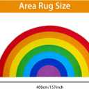 ABREEZE Rainbow Area Rug, 6.6'X13.3', Half Circle, Washable, Non-Slip Backing, Colorful Rainbow Floor Rug for Kids' Room & Nursery