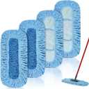 4 Pack Reusable Dust Mop Heads Compatible with O-Cedar Dual-Action Microfiber Sweeper Dust Mop