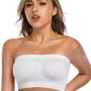 Strapless Comfort Wireless Bra with Slip Silicone Bandeau Bralette Tube Top, M