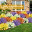 TURNMEON 28 Bundles Artificial Flowers for Outdoors Fake Plants, UV Resistant Faux Plastic Artificial Plants Cemetery Flowers for Spring Summer Decor Window Box Porch Indoor Home Decor (Yellow)