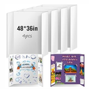 4 Pack Trifold Poster Board 48" X 36", IKAYAS Double Sided White Poster Boards, Science Fair Display Boards Posterboard for Mounting, Prints,Art,Display,Projects Classroom Supplies