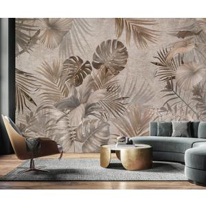AFZEVEB-Jungle Wallpaper Vintage Tropical Plants Wall murals for Bedroom 114"x74" (Not Peel and Stick) (A009)