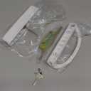 Offset Position Keyed Sliding Patio Door Handleset with Mortise Lock, 45 Keyway, 3-15/16" H.C., Fits 1-3/8" to 2" Thick Doors, Non-Handed, White Diecast