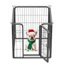 Pvpy Yvrd Heavy-Duty Iron Dog playpen Outdoor Indoor, 24 inch 4 Panels Dog Fences for RV Camping/ Yard/ Garden, Portable Dog Play Pen for Dogs, Puppies, Small Animals, Black Silver