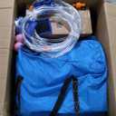 Inflatable Water Slide, 6 in 1 Blow Up Water Park Aged 3-10, Flamingo Style Water Bounce House with Double Long Slides, Splash Pool, 580W Blower Waterslide for Kids and Adults Backyard