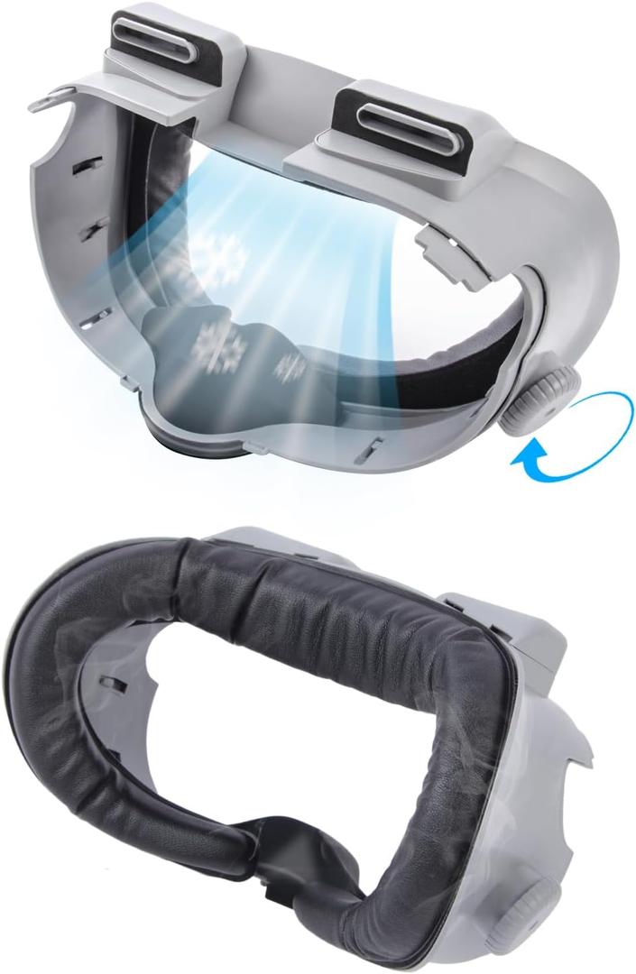 Face Cover Pad Facial Interface Compatible with Meta Oculus Quest 3 Accessories, New Facial Interface with Adjustable Knob, Light-Blocking Nose Pad and Air-Circulation Design (Grey)