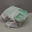 15qt Clear Medicine Organizer Storage Box with Tray, Plastic First Aid Box Empty, Thickened Medicine Container Chest, Multipurpose Medical Case with Labels, Medicine Caddy with Lids Handles (Green)