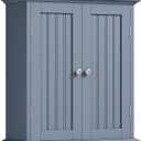 ChooChoo Bathroom Wall Cabinet, Over The Toilet Space Saver Storage Cabinet, Medicine Cabinet with 2 Door and Adjustable Shelves, Cupboard, Grey, 8.8"D x 21.1"W x 24"H