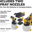 Wagner Spraytech 2454976 FLEXiO 3550 18V Cordless Handheld HVLP Paint Sprayer, Sprays Most Unthinned Latex, Includes Two Nozzles and Two Batteries, Complete Adjustability