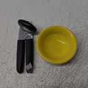 Fiesta® 9 oz Fruit/Salsa Bowl – Durable Ceramic, Lead-Free, Dishwasher/Microwave/Oven Safe – Made in USA - Sunflower with  Good Grips Soft-Handled Manual Can Opener