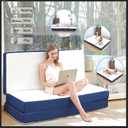 CYMULA Folding Mattress Full Size,4 inch Memory Foam Tri Portable Trifold Mattress Topper Full with Breathable & Washable Cover, Foldable Sofa for Camping (52"73"4")