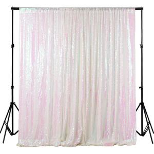 ShinyBeauty Sequin Backdrop 5FTx7FT Iridescent White - Photo Booth, Wedding, Baby Shower, Grad Party, Birthday
