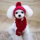 Goclothod Pet Dog Knitted Scarf and Hat Set Winter Neck Ear Warmer